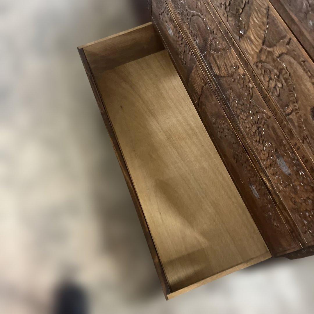 【軽井沢彫】6段チェスト◇程度良好◆