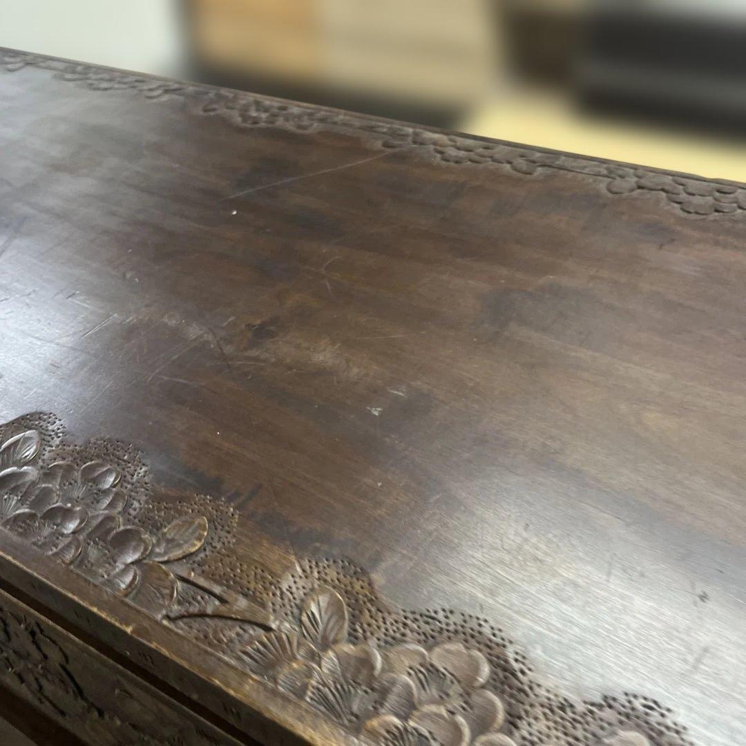 【軽井沢彫】6段チェスト◇程度良好◆