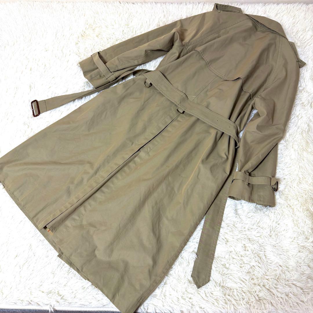 Burberry トレンチコート ノバチェック ロング丈 カーキ 玉虫 L