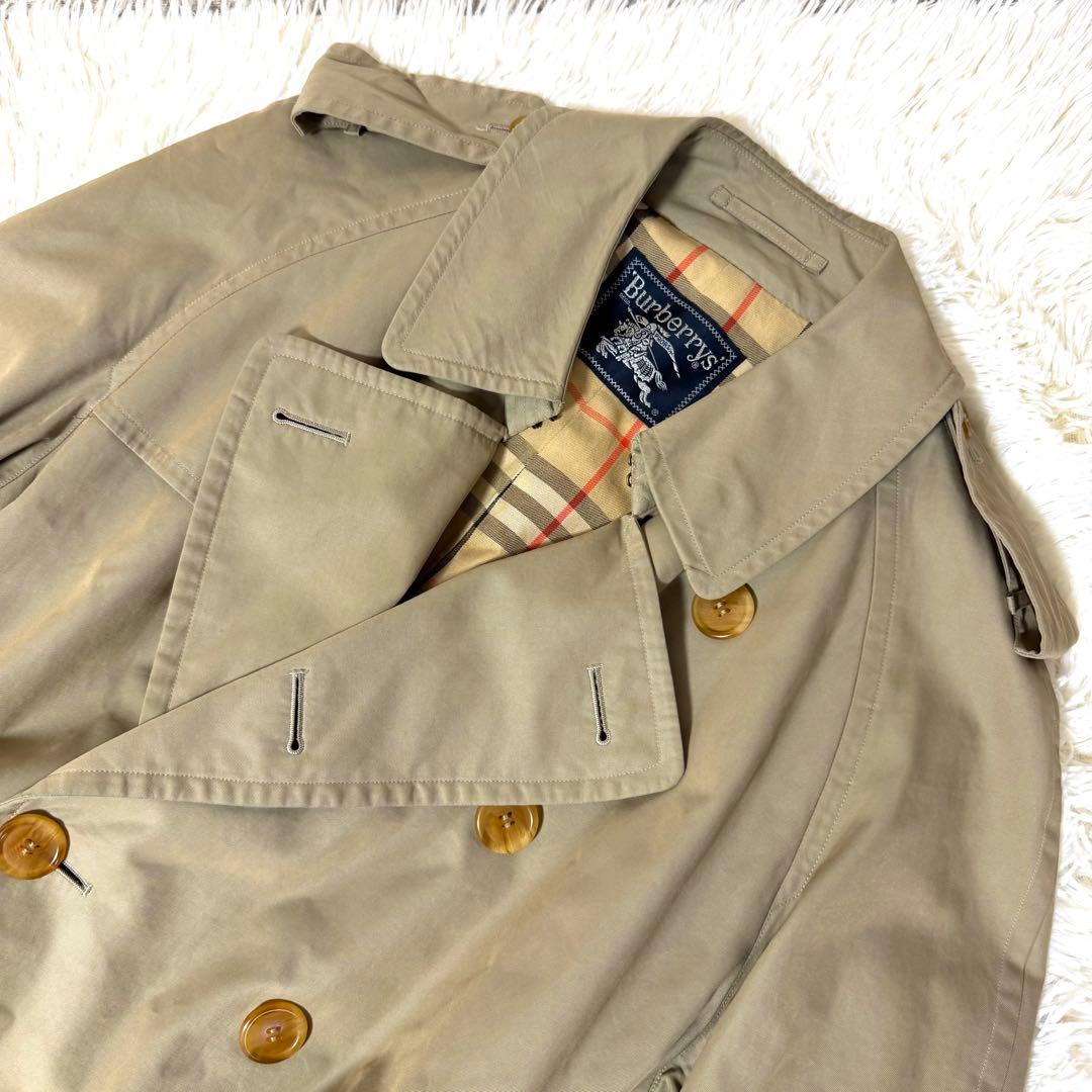 Burberry トレンチコート ノバチェック ロング丈 カーキ 玉虫 L