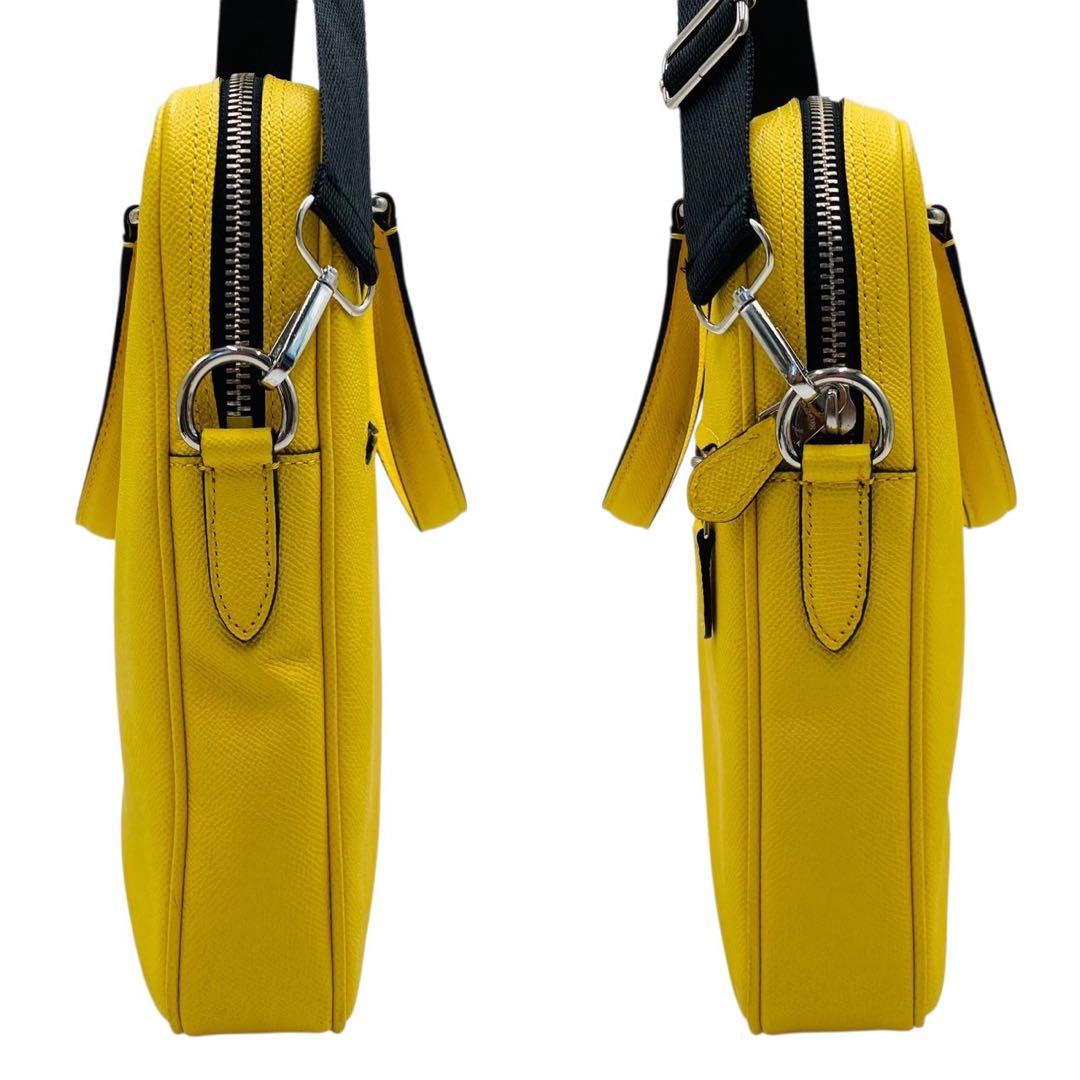 美品✨コーチ ビジネスバッグ ショルダーバッグ イエロー レザー 71710