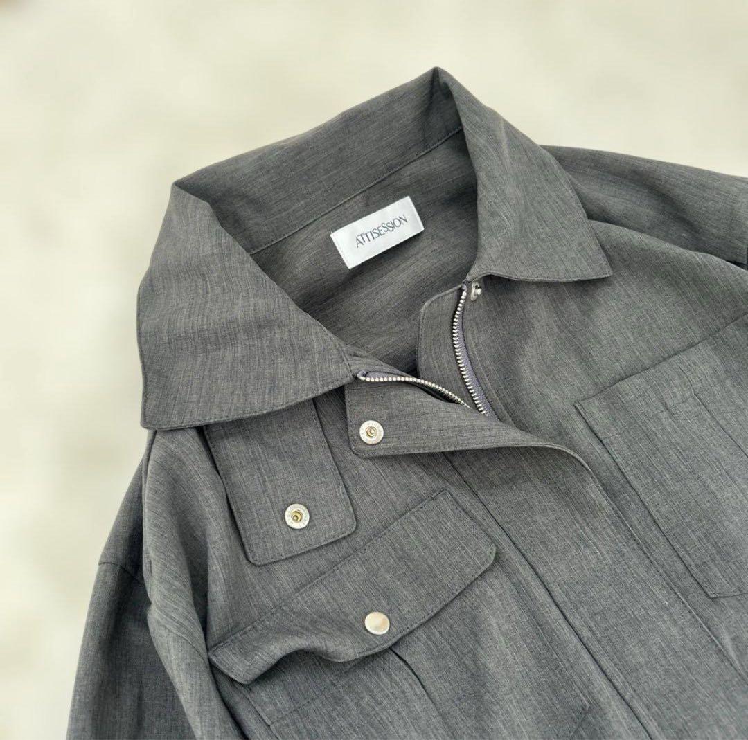 美品　ATTISESSION スタンドカラージャンプスーツ