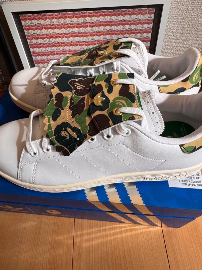 【新品未使用】adidas Stan Smith BAPEコラボ迷彩シューズ