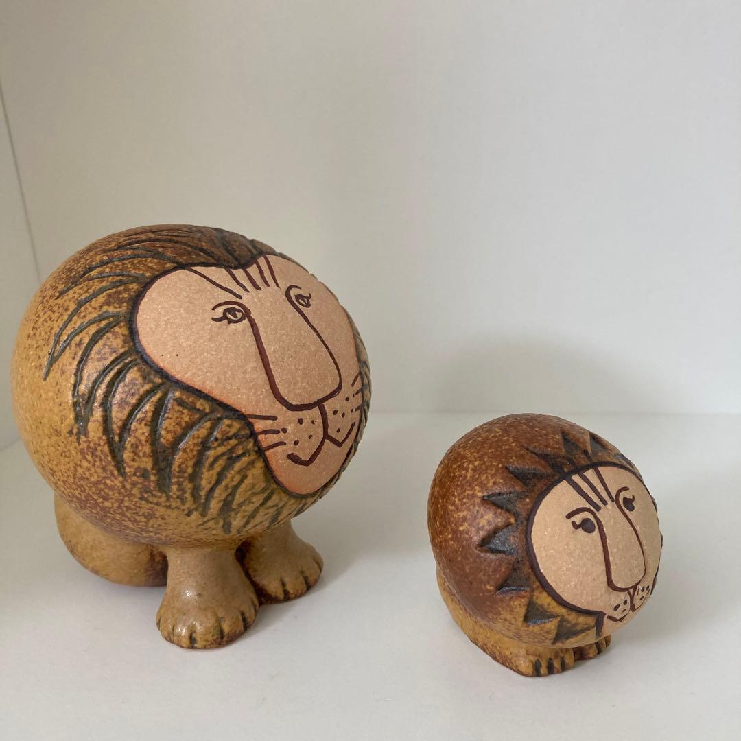 リサ・ラーソン　ライオン　ミディアム＆ミニ　オブジェ　陶器　北欧