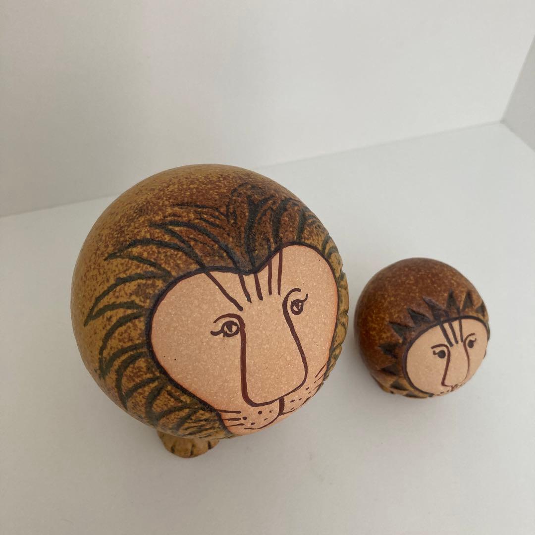 リサ・ラーソン　ライオン　ミディアム＆ミニ　オブジェ　陶器　北欧