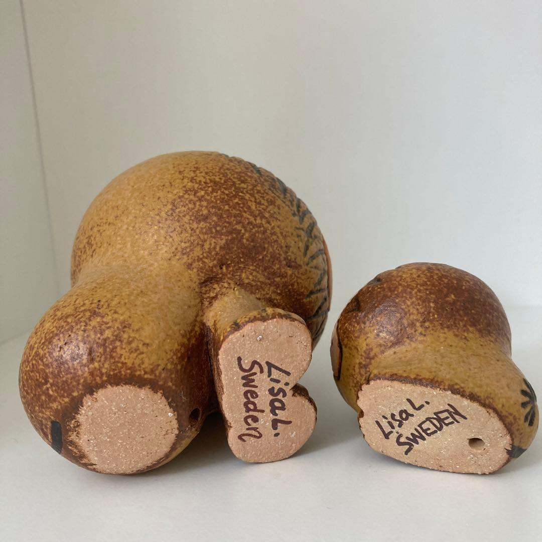 リサ・ラーソン　ライオン　ミディアム＆ミニ　オブジェ　陶器　北欧