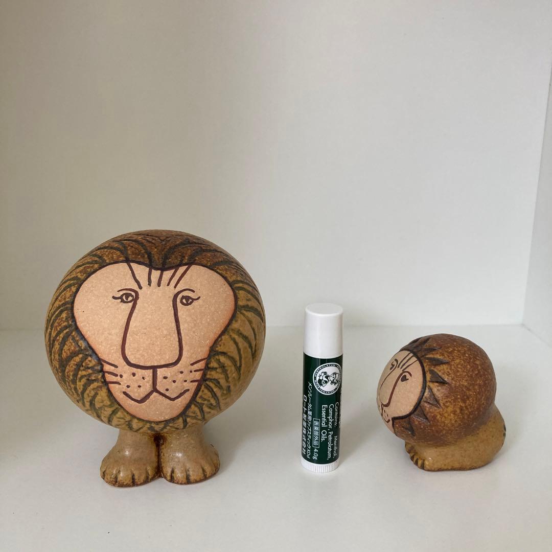 リサ・ラーソン　ライオン　ミディアム＆ミニ　オブジェ　陶器　北欧