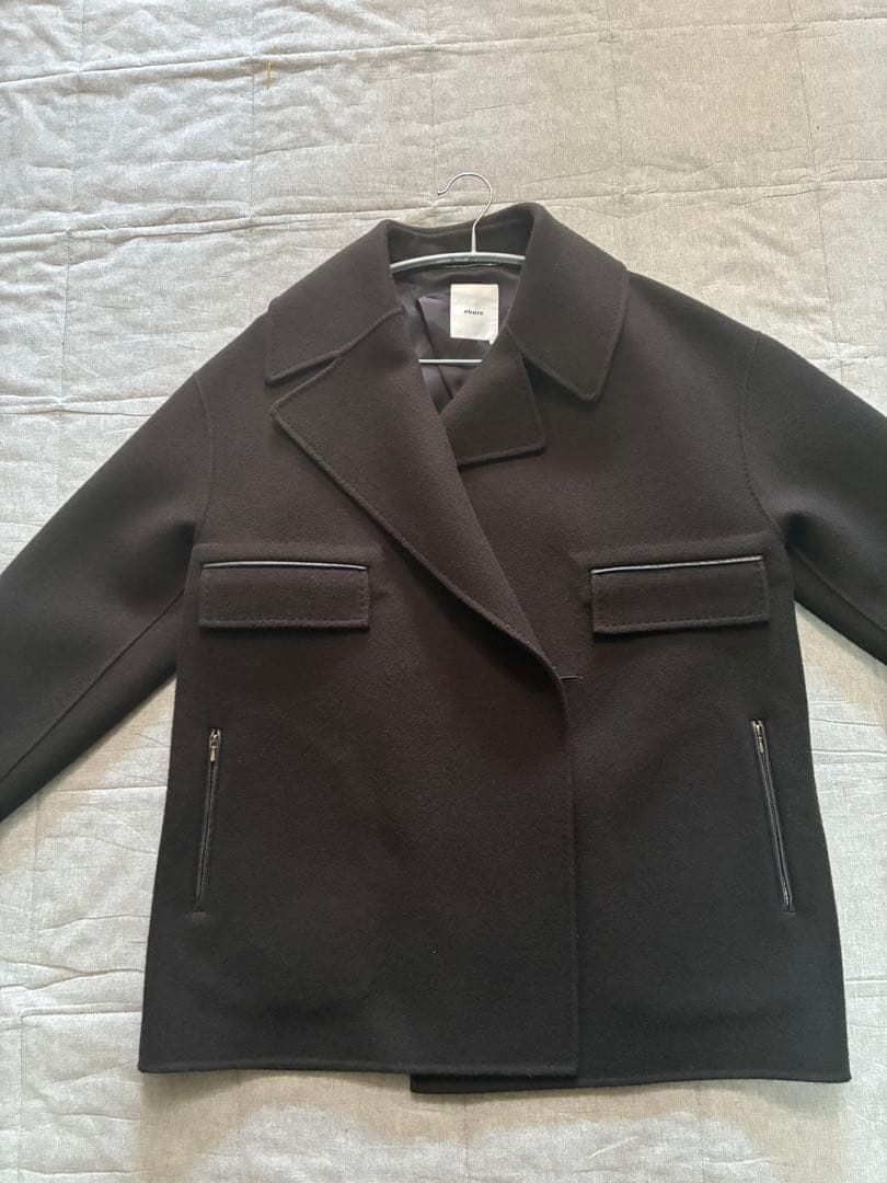 ebure こげ茶ウール ピーコート