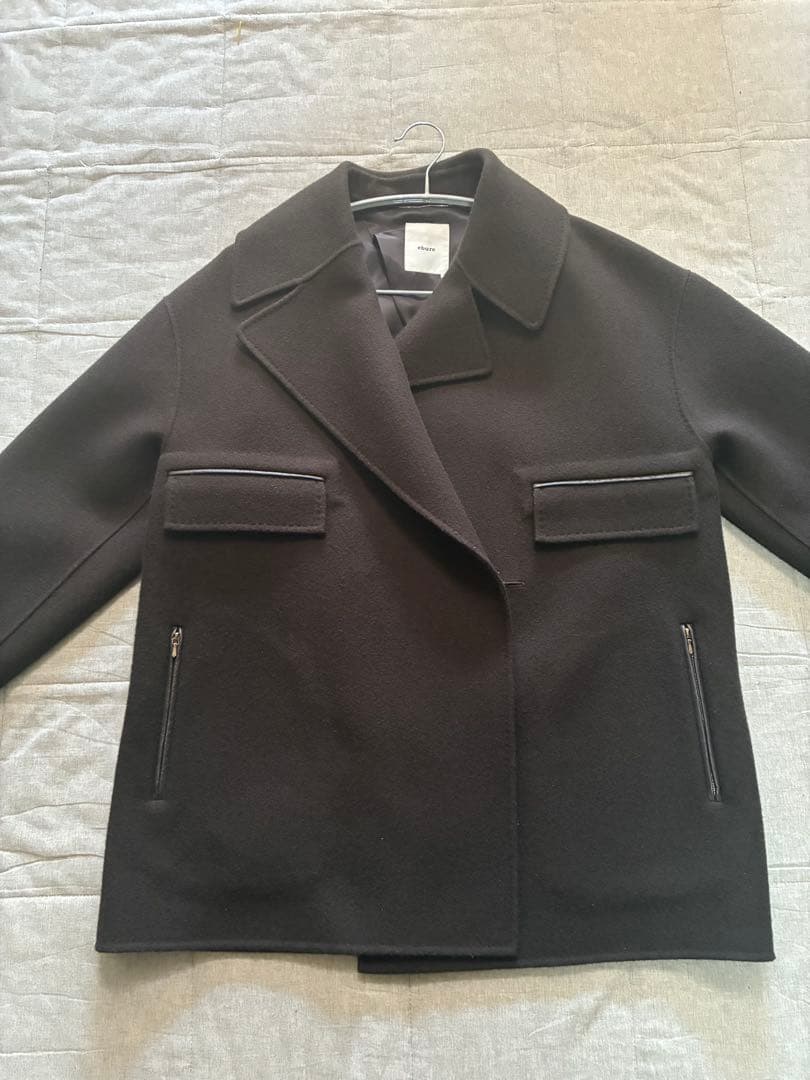 ebure こげ茶ウール ピーコート