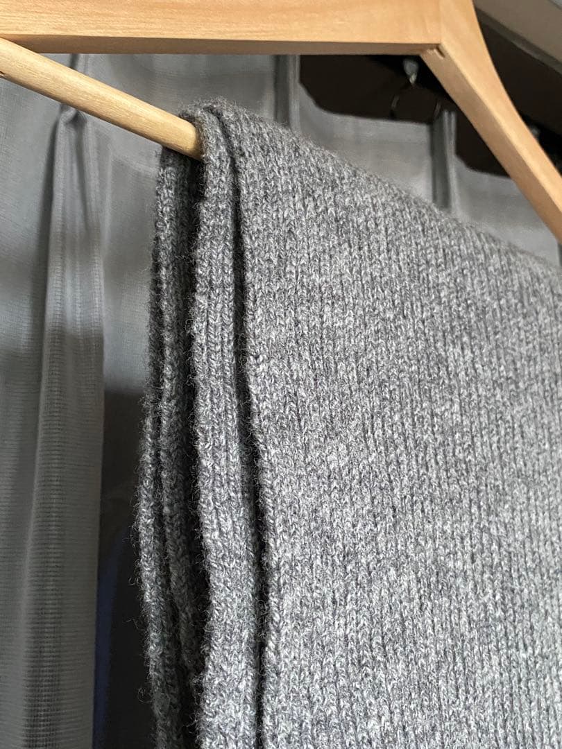 Johnstons of Elgin ウールカシミヤリブマフラー MD.GRY