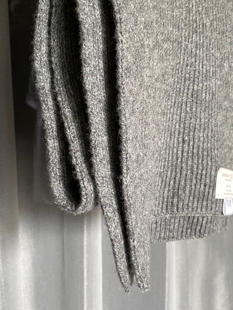 Johnstons of Elgin ウールカシミヤリブマフラー MD.GRY