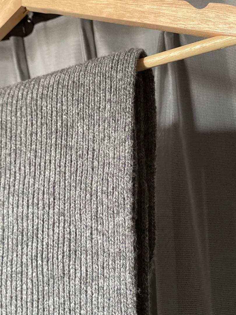 Johnstons of Elgin ウールカシミヤリブマフラー MD.GRY