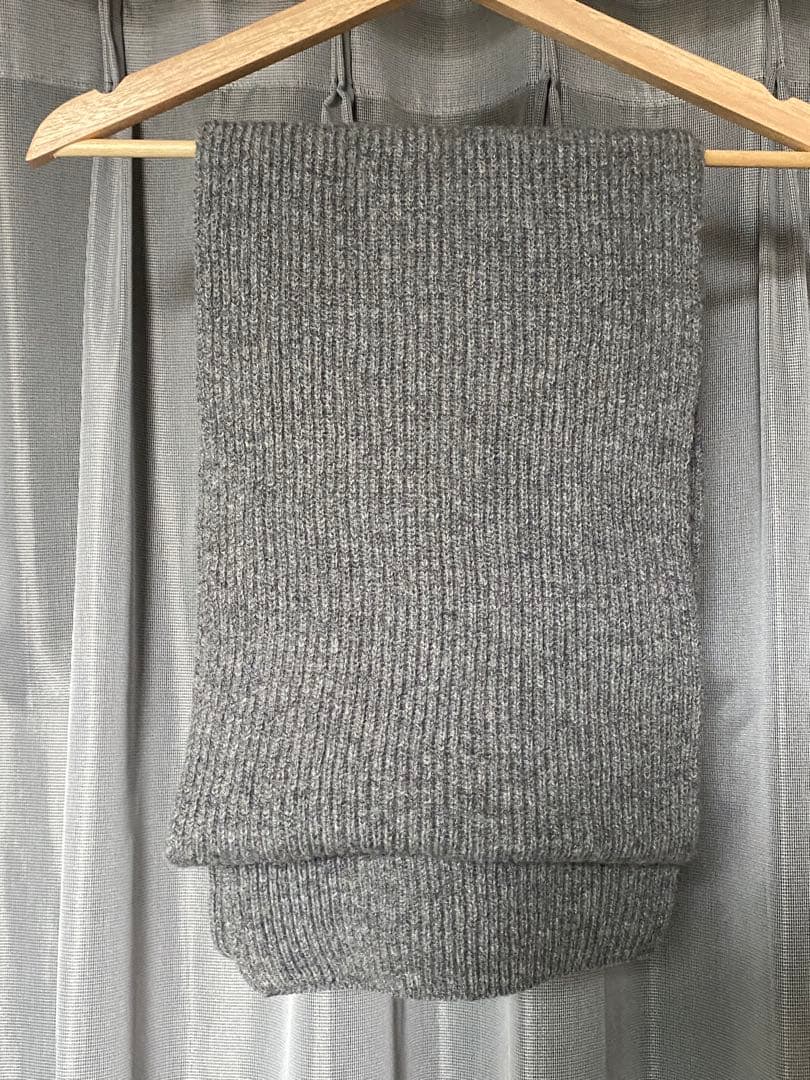 Johnstons of Elgin ウールカシミヤリブマフラー MD.GRY