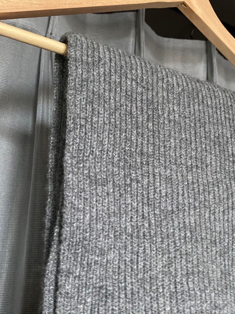 Johnstons of Elgin ウールカシミヤリブマフラー MD.GRY