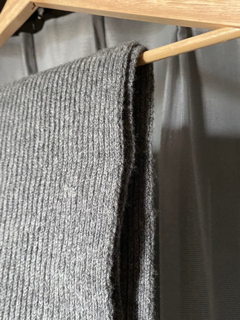 Johnstons of Elgin ウールカシミヤリブマフラー MD.GRY