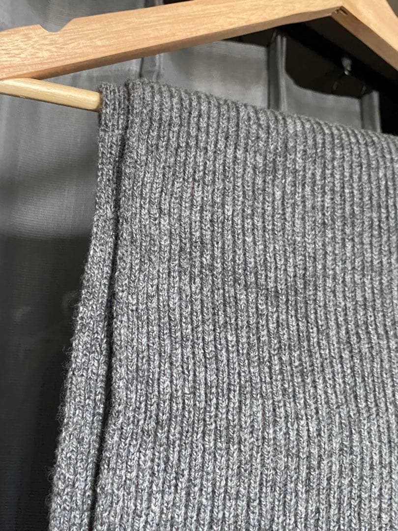 Johnstons of Elgin ウールカシミヤリブマフラー MD.GRY