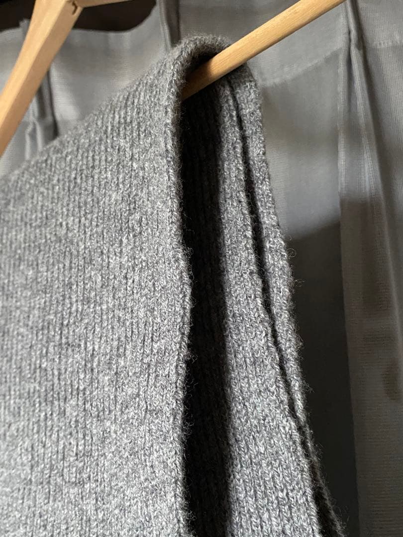 Johnstons of Elgin ウールカシミヤリブマフラー MD.GRY