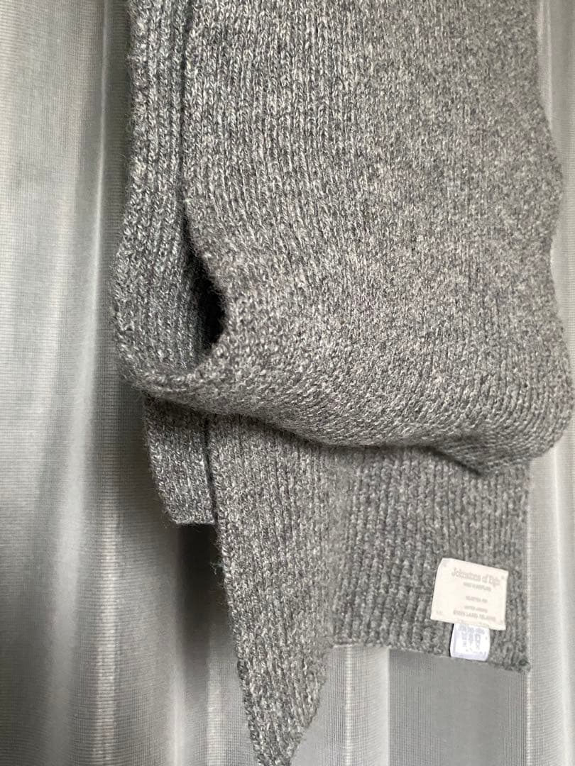 Johnstons of Elgin ウールカシミヤリブマフラー MD.GRY