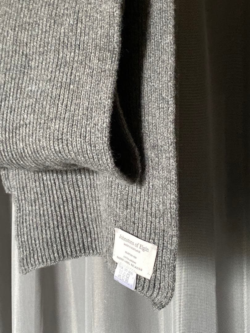 Johnstons of Elgin ウールカシミヤリブマフラー MD.GRY