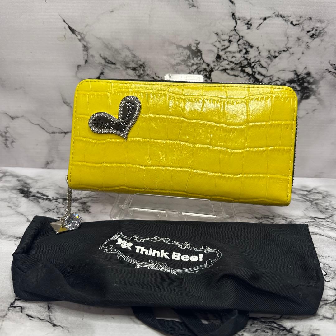 (極美品)大人気、シンクビー、長財布、ラウンドジップ、オールレザー、型押しクロコ