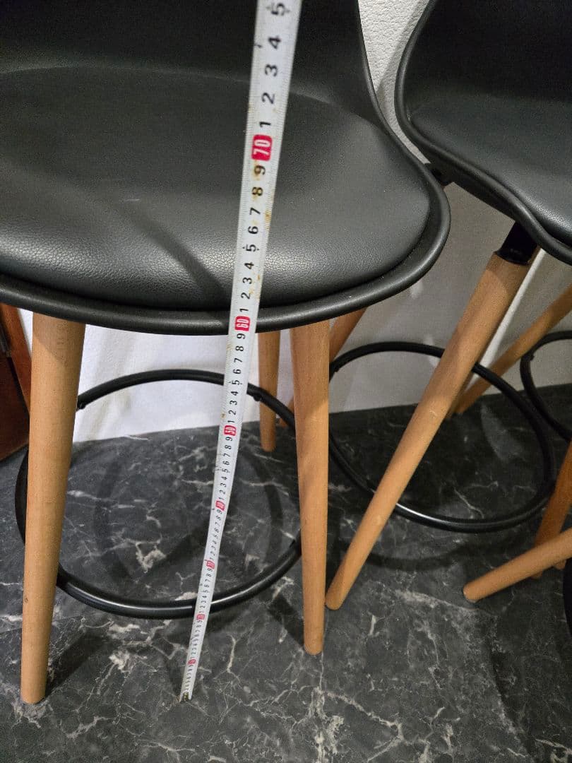 ニトリ カウンターチェア 黒 5セット