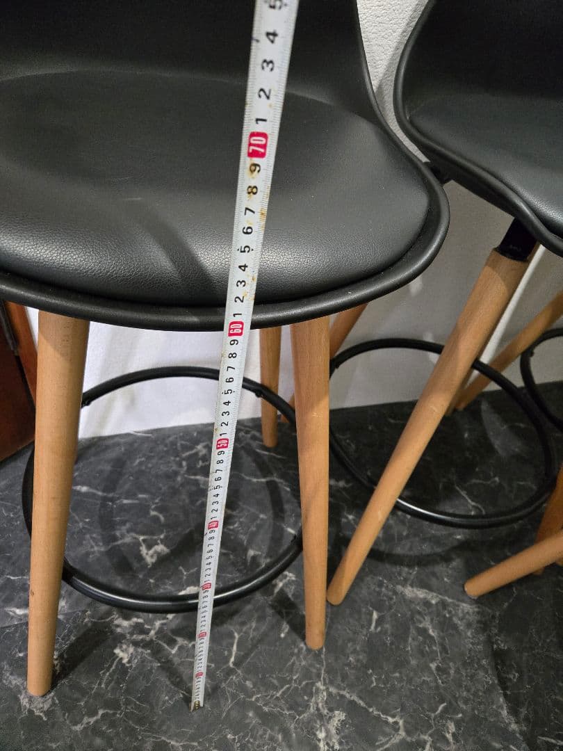 ニトリ カウンターチェア 黒 5セット