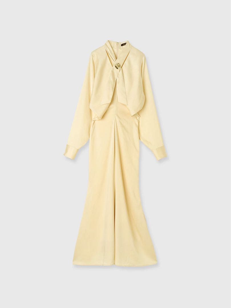 anuans ボウタイドレープワンピース ワンピース ECRU 白 ホワイト