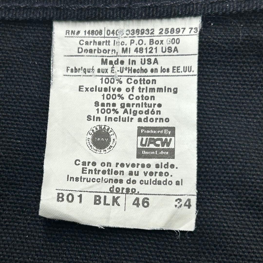 ◾️カーハート◾️made in USA ◾️ブラック◾️ダブルニーペインターパンツ◾️