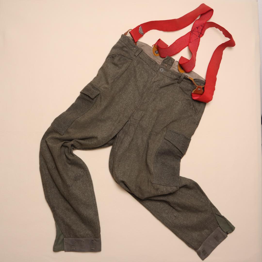 40s ドイツ軍 ウールトラウザーズパンツ サスペンダー ビンテージ WW2