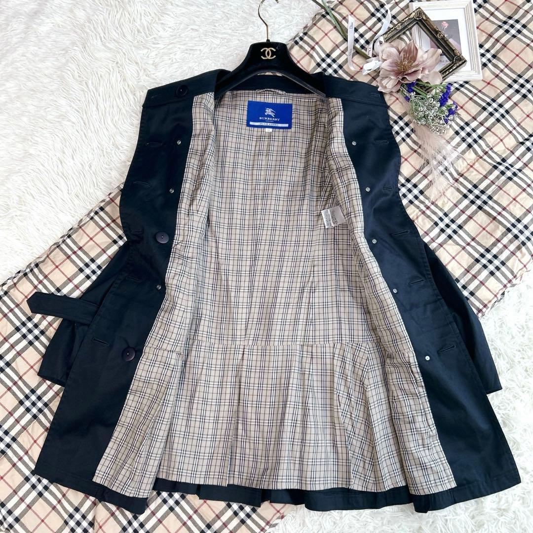 極美品✨希少✨バーバリーブルーレーベル　ナポレオンコート ノバチェック　金ボタン