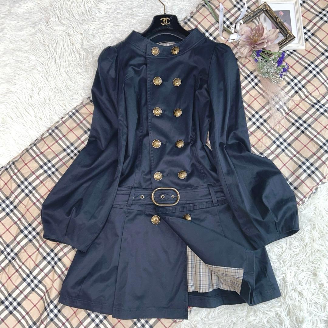 極美品✨希少✨バーバリーブルーレーベル　ナポレオンコート ノバチェック　金ボタン