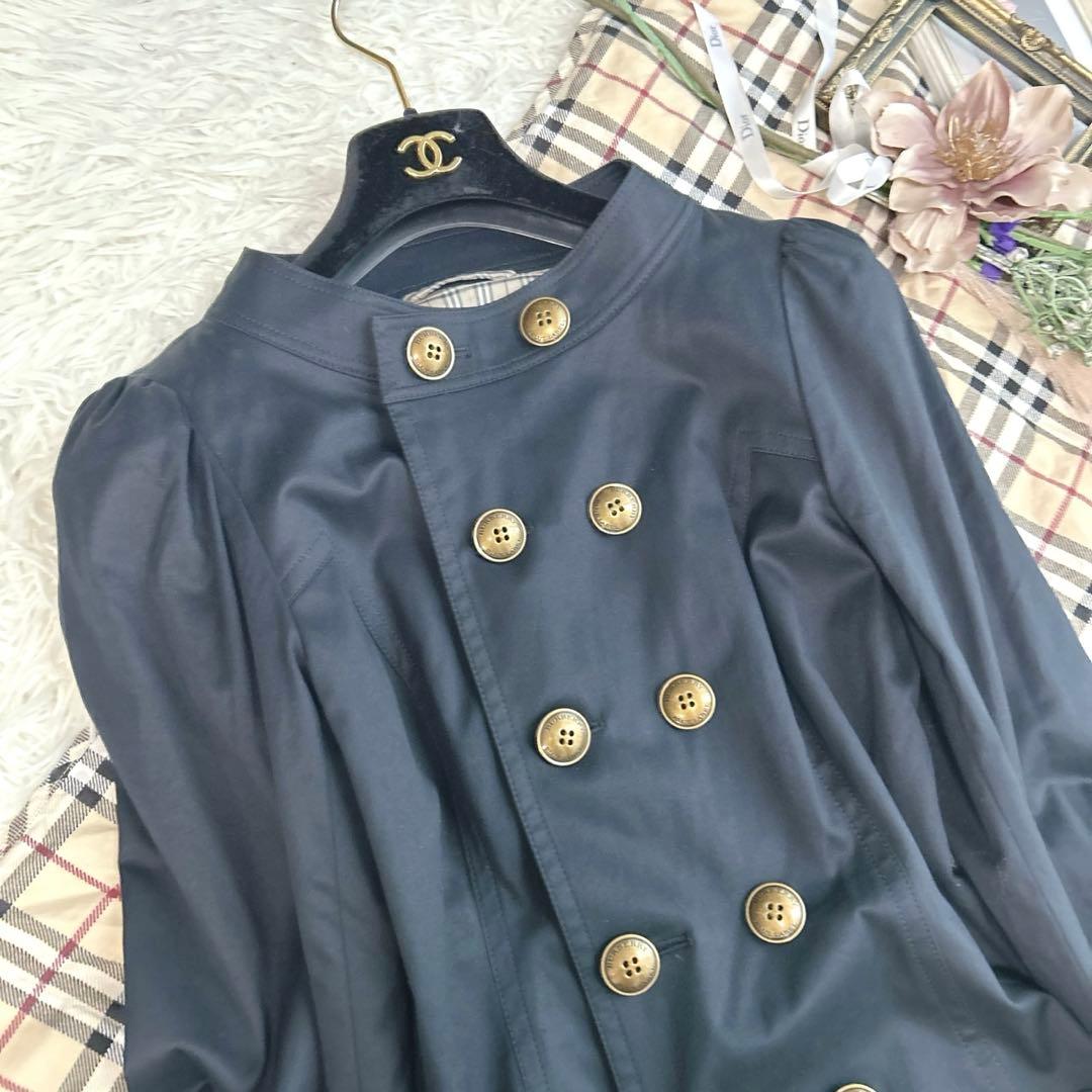 極美品✨希少✨バーバリーブルーレーベル　ナポレオンコート ノバチェック　金ボタン
