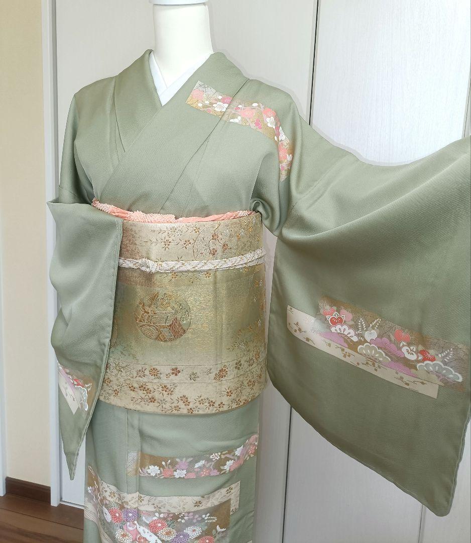 正絹訪問着　フルセット4点　裄68cm卒業式　入学式　宮参り　結婚式