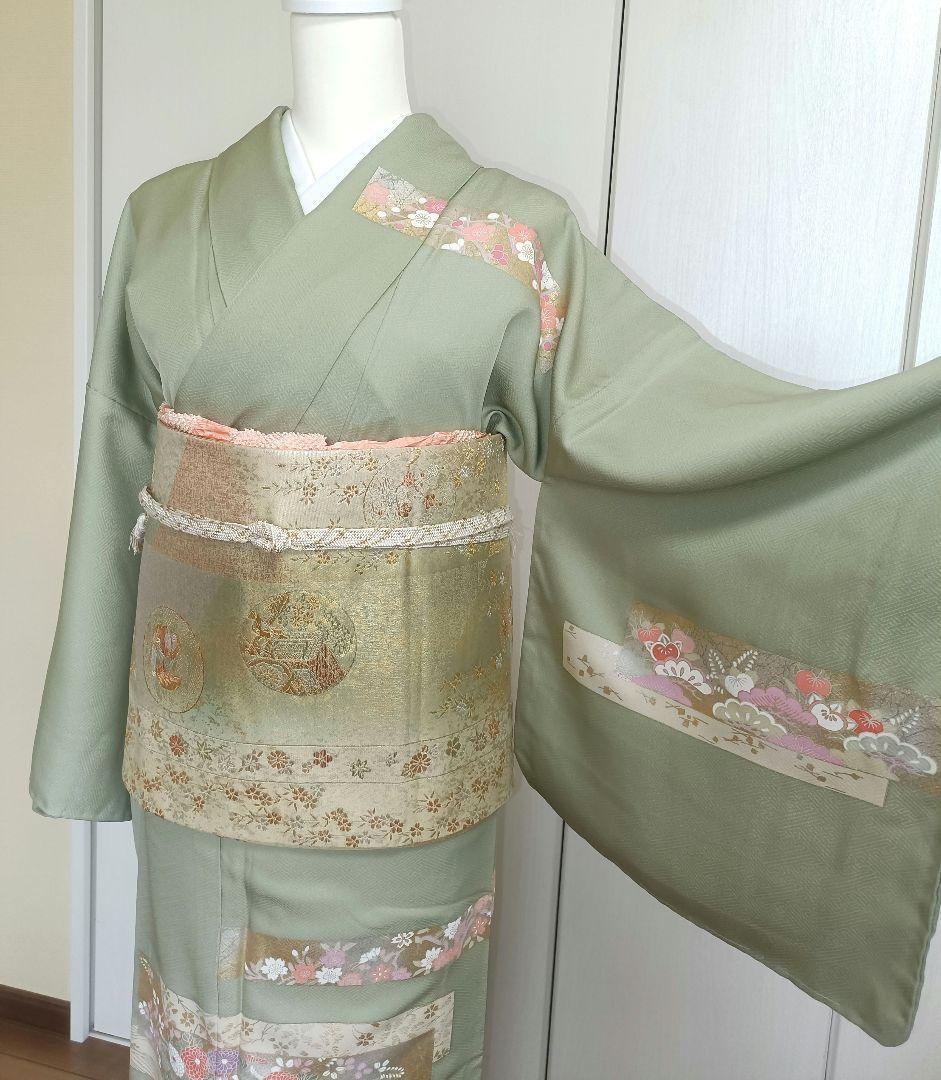 正絹訪問着　フルセット4点　裄68cm卒業式　入学式　宮参り　結婚式