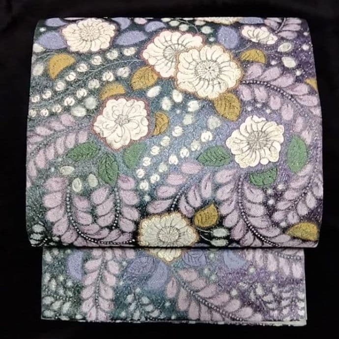 辻ヶ花 付下げ セット 金通し 絞り 辻が花 セット 袋帯 紺 青 辻ケ花