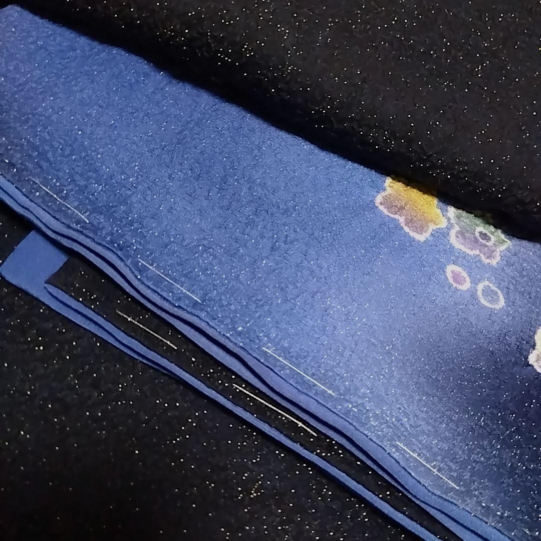 辻ヶ花 付下げ セット 金通し 絞り 辻が花 セット 袋帯 紺 青 辻ケ花