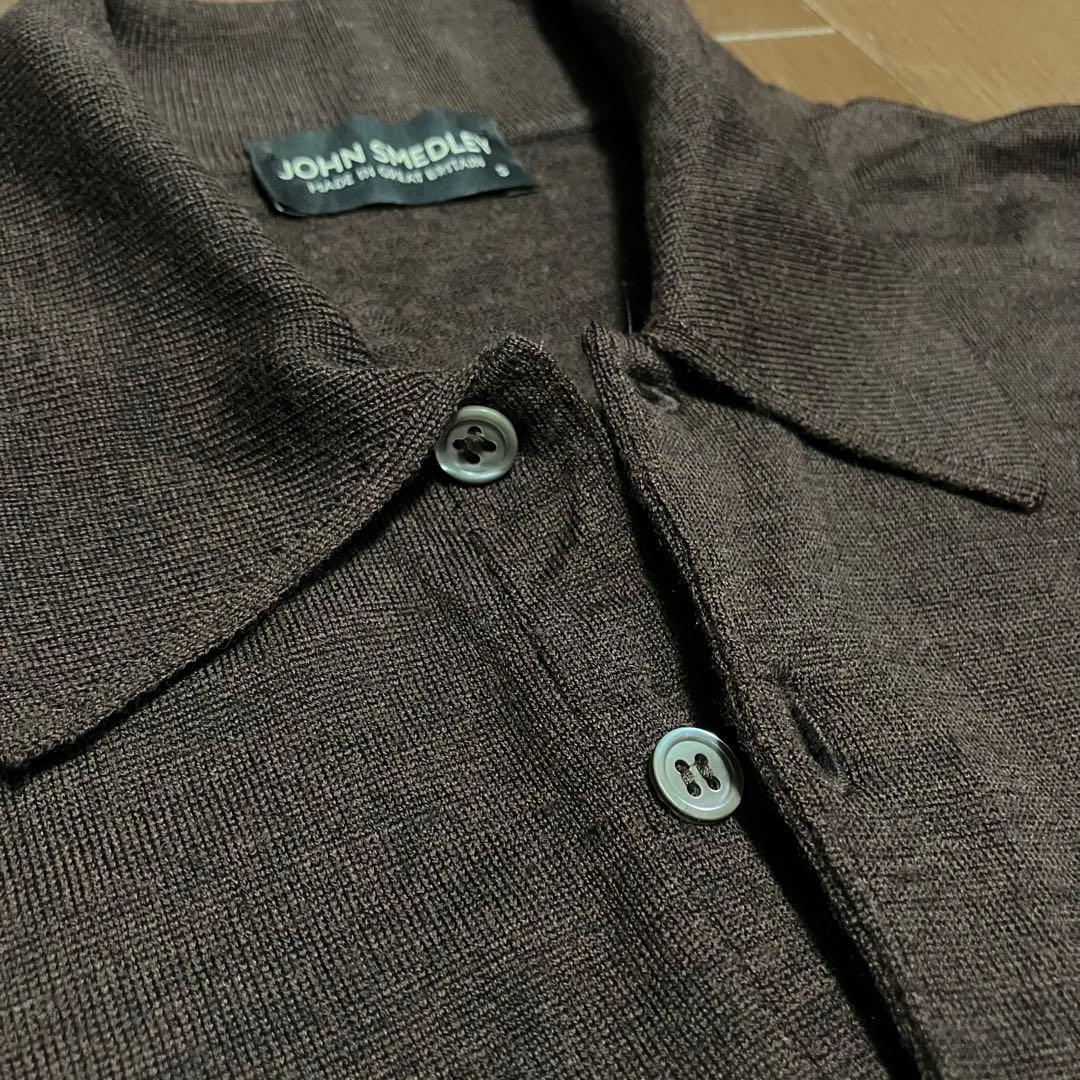 【冬も春も‼️定番ジョンスメ】30Gメリノウールポロ・メランジブラウン・S