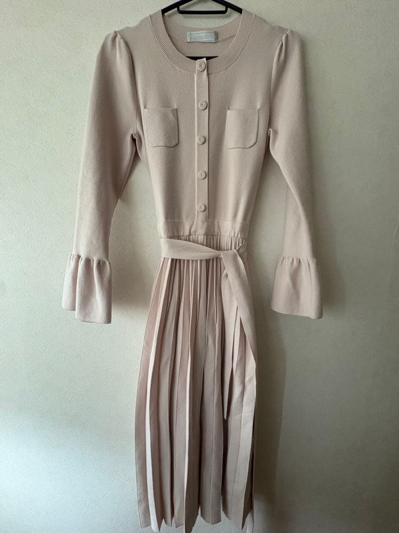 Premium スプリングニットドレス　ピンク　36