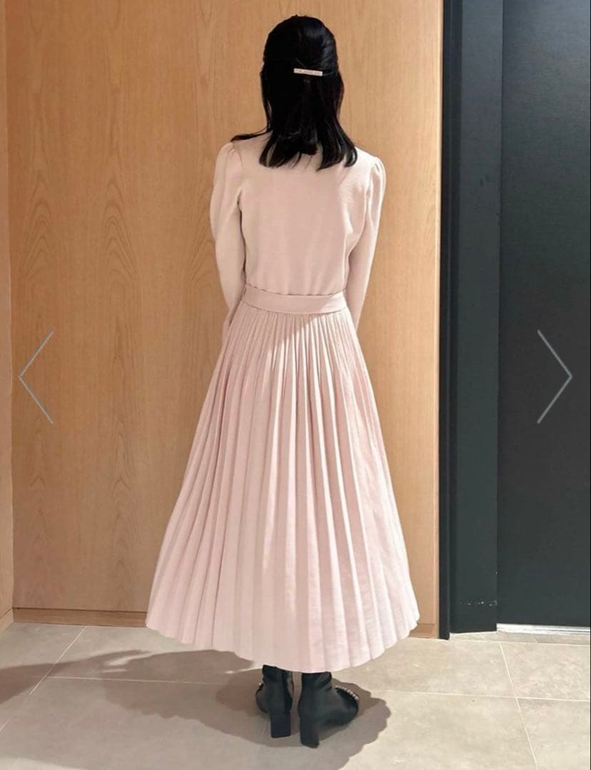 Premium スプリングニットドレス　ピンク　36