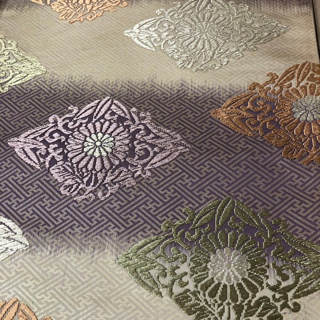 SO-760 袋帯 六通 正絹 紗綾形 花菱 グラデーション フォーマル