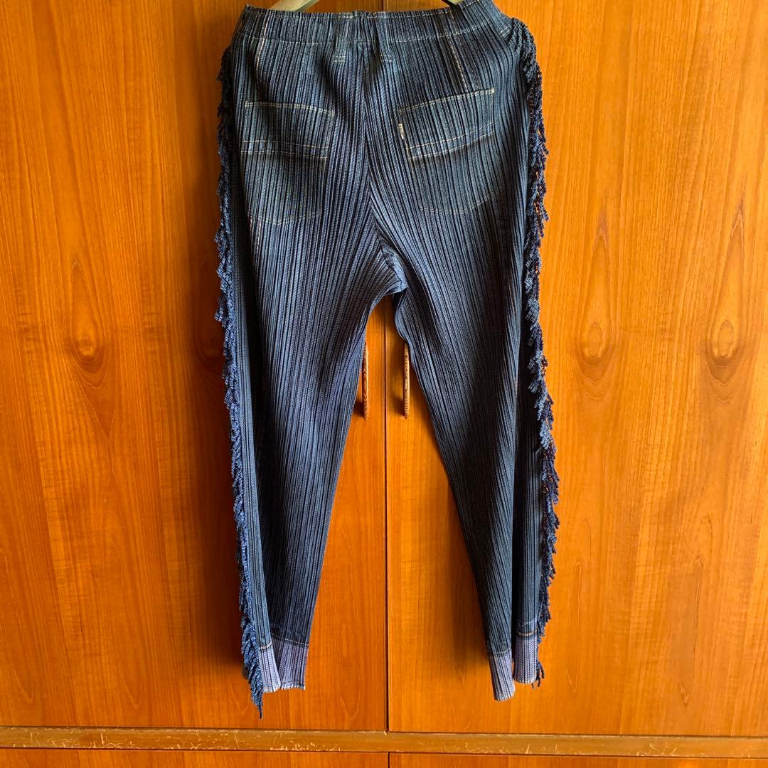 PLEATS PLEASE フリンジ付きGジャン・パンツセット