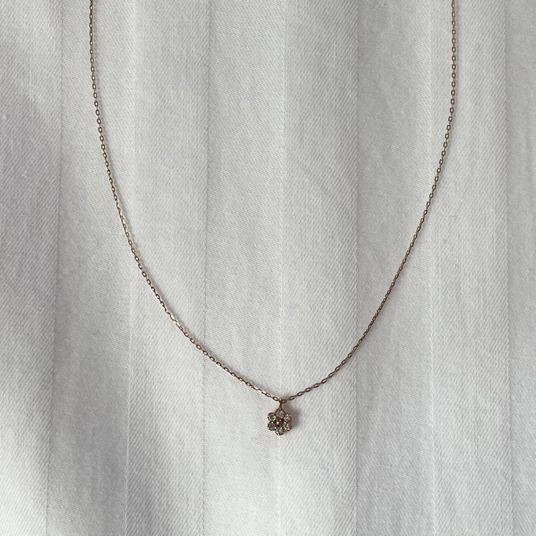 【NOJESS】K10ダイヤモンドネックレス ゴールド