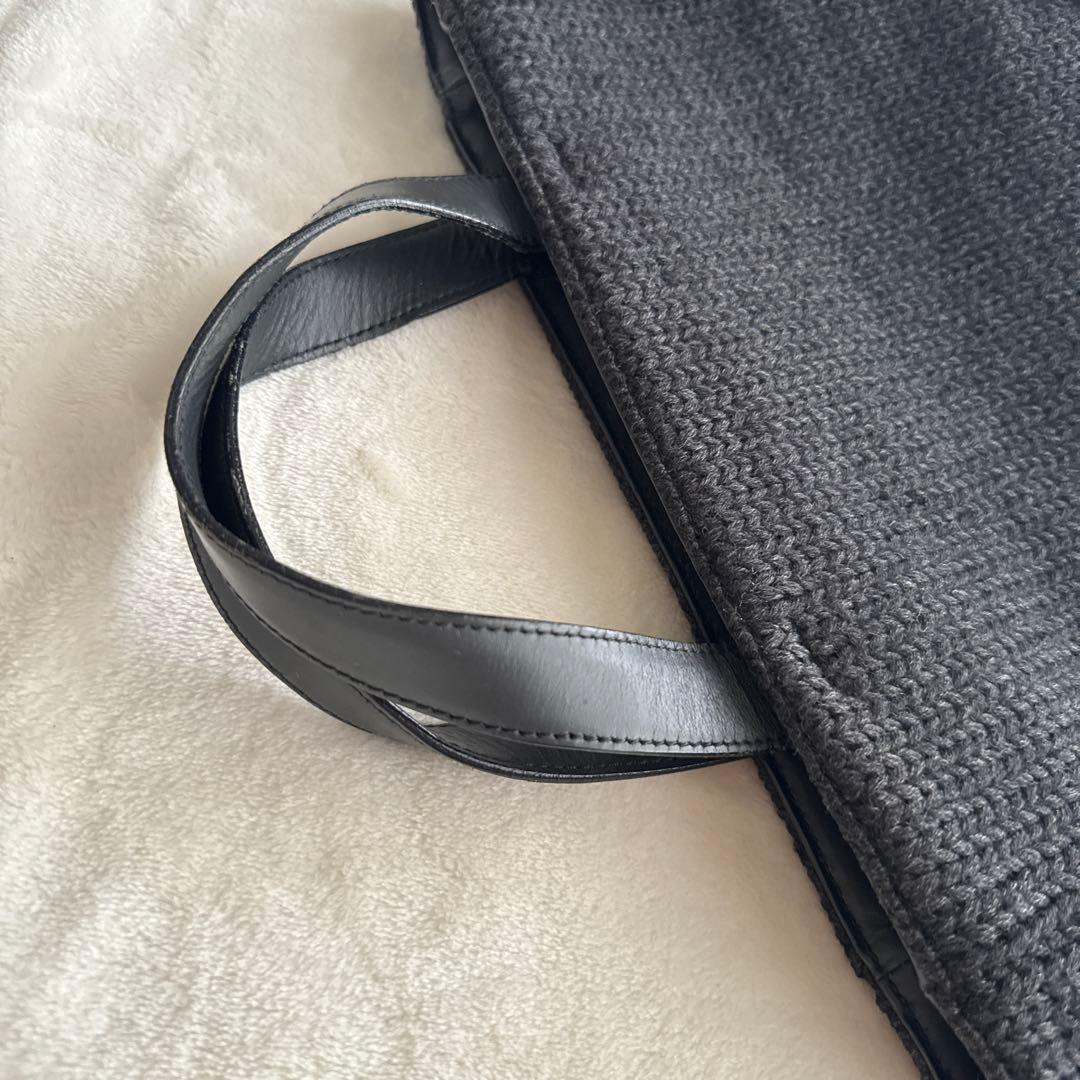 あくび様　PRADA プラダ ハンドバッグ ウール ニット 三角プレート