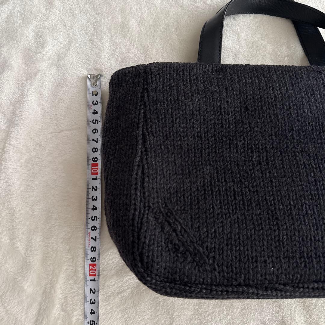 あくび様　PRADA プラダ ハンドバッグ ウール ニット 三角プレート