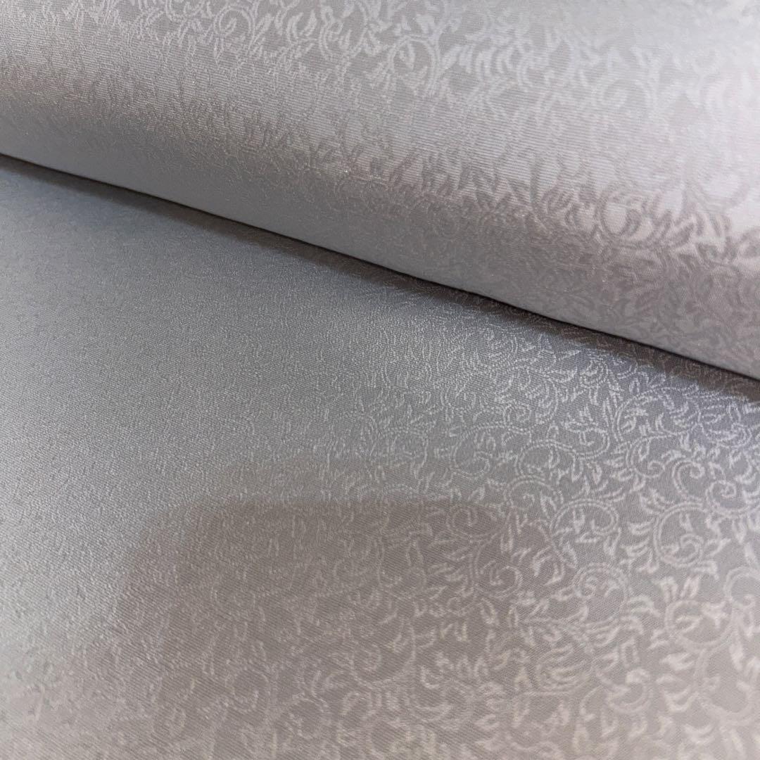 一蔵オリジナル　正絹　絆　反物　シルバー　唐草小花紋