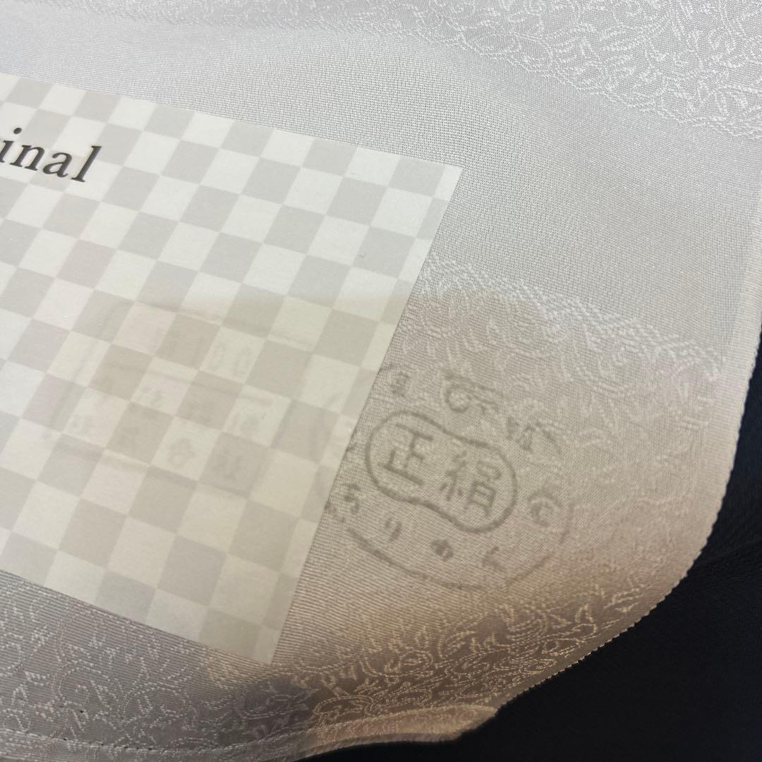 一蔵オリジナル　正絹　絆　反物　シルバー　唐草小花紋