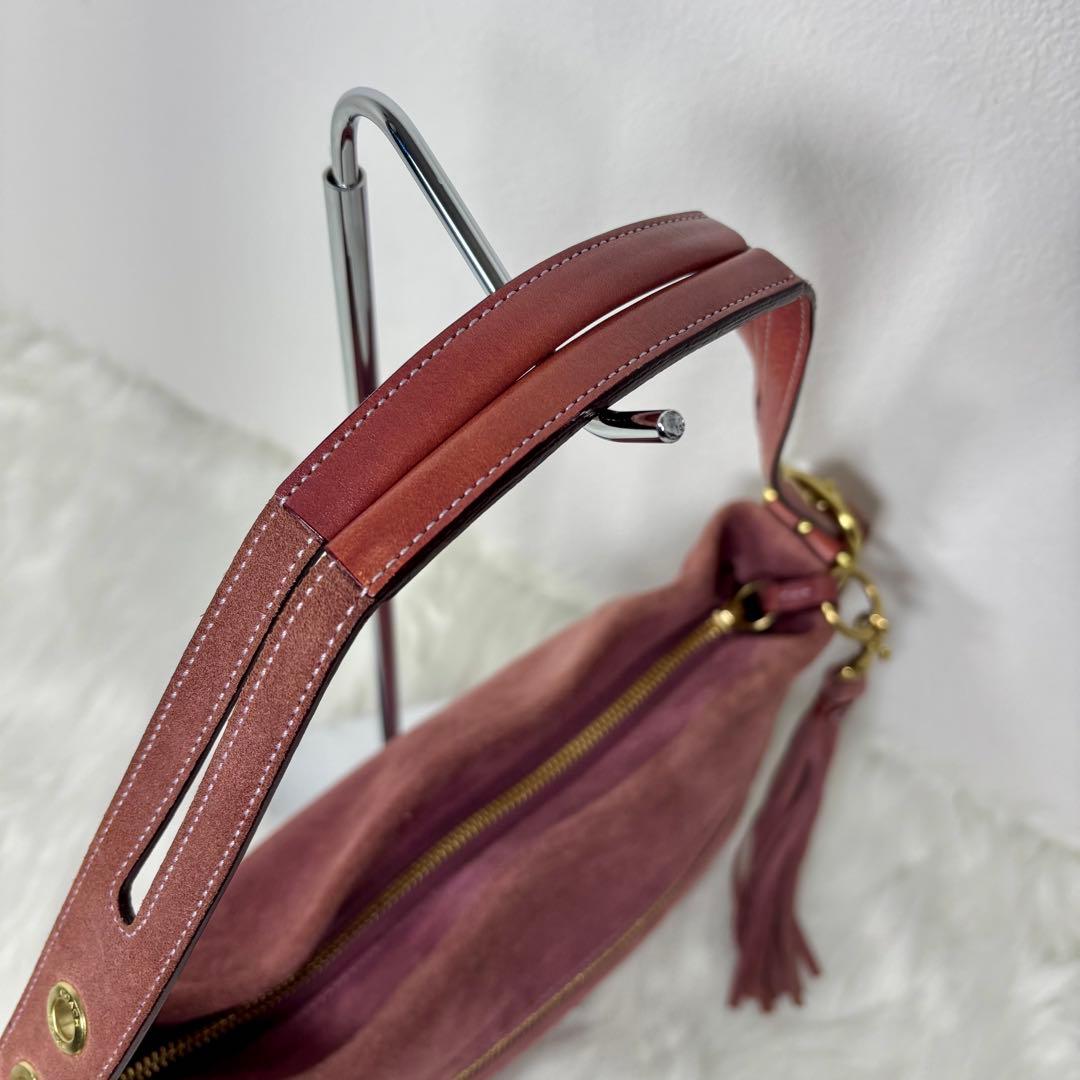 COACH suède one shoulder bag 1421 fringe