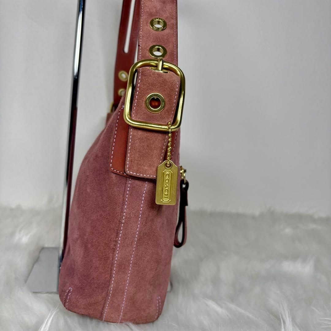 COACH suède one shoulder bag 1421 fringe