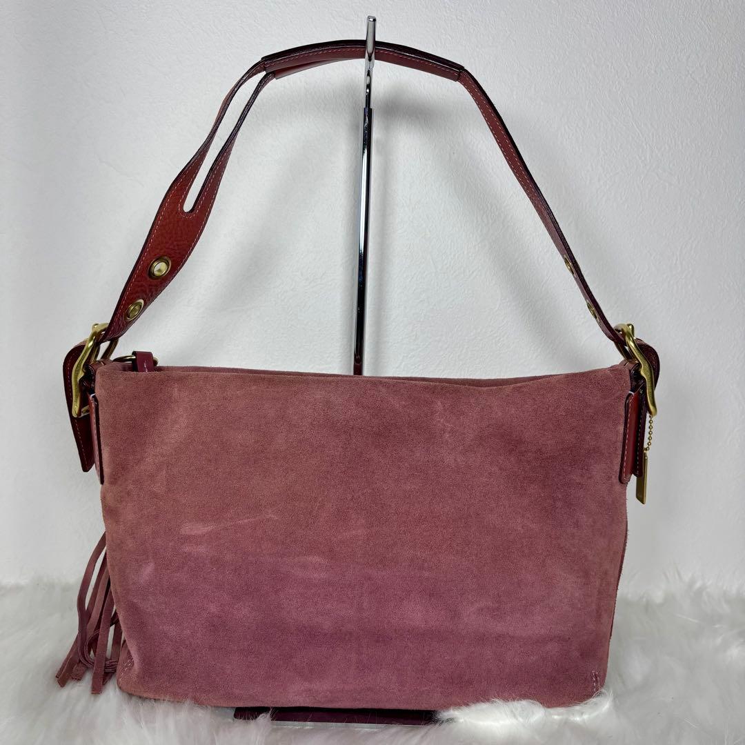 COACH suède one shoulder bag 1421 fringe