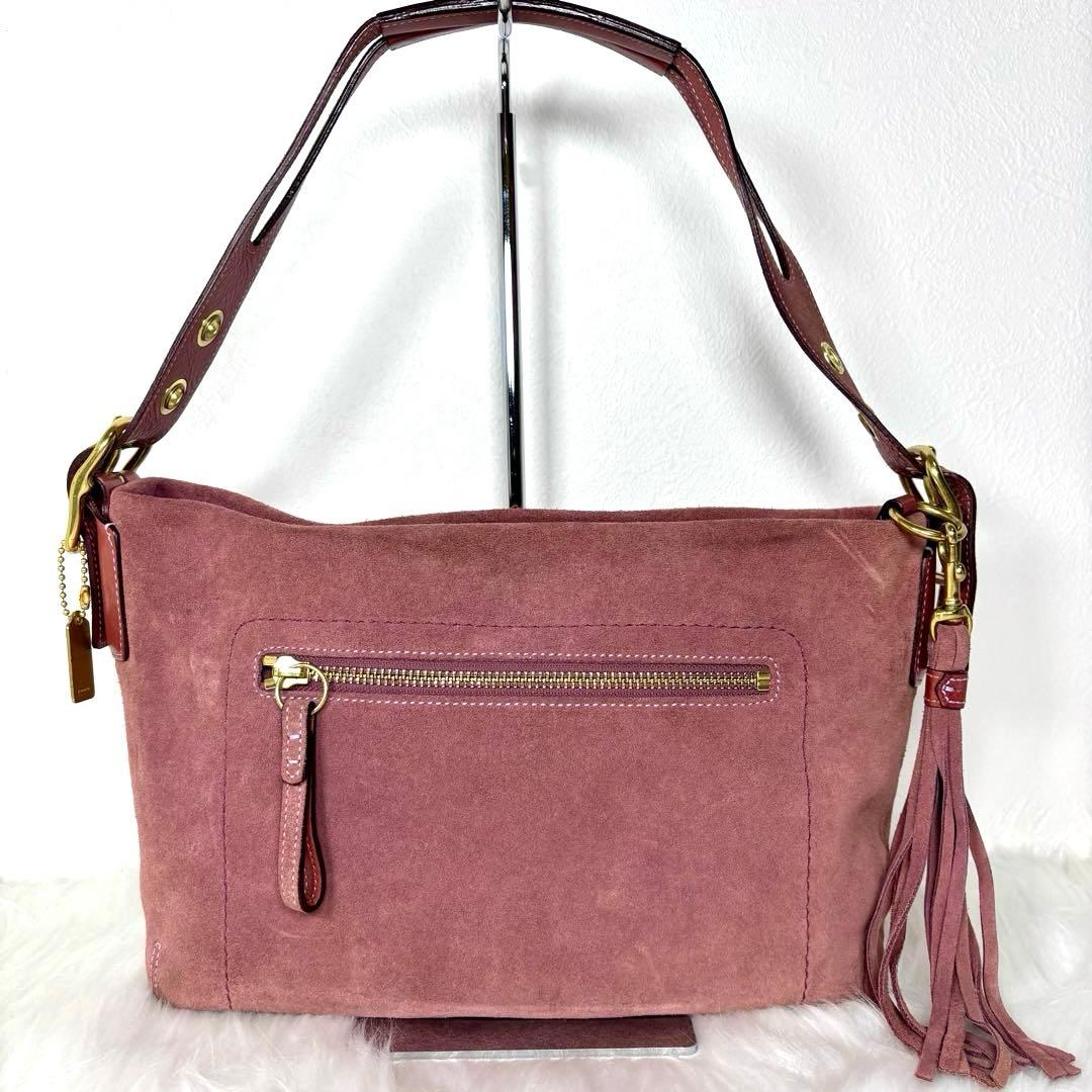 COACH suède one shoulder bag 1421 fringe